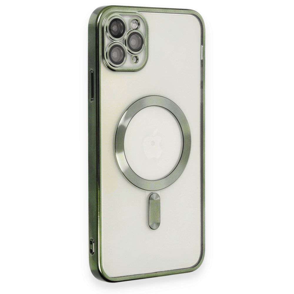 Newface iPhone 11 Pro Max Kılıf Kross Magneticsafe Kapak - Koyu Yeşil