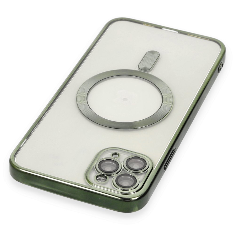 Newface iPhone 11 Pro Max Kılıf Kross Magneticsafe Kapak - Koyu Yeşil