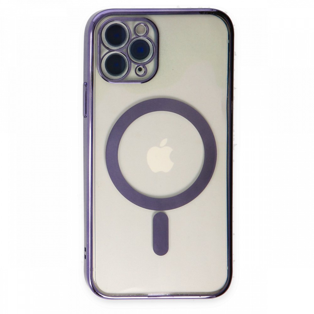 Newface iPhone 11 Pro Max Kılıf Magneticsafe Lazer Silikon - Mor