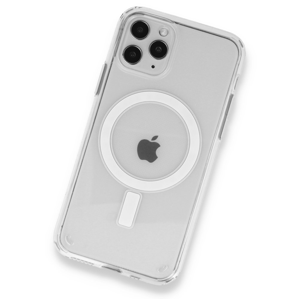 Newface iPhone 11 Pro Max Kılıf Magneticsafe Şeffaf Silikon - Şeffaf