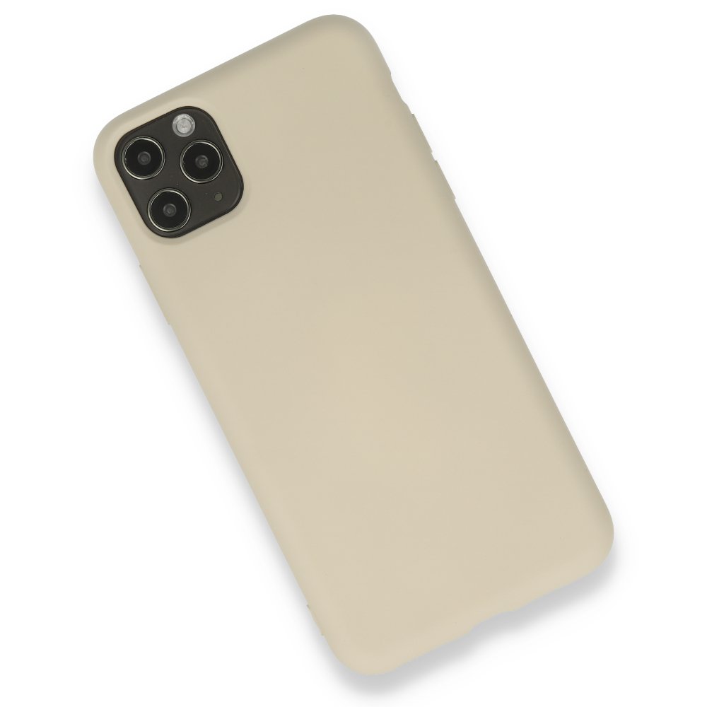 Newface iPhone 11 Pro Max Kılıf Nano içi Kadife Silikon - Bej