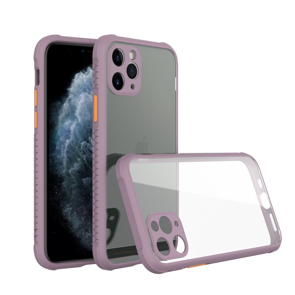 Newface iPhone 11 Pro Kılıf Miami Şeffaf Silikon - Açık Mor