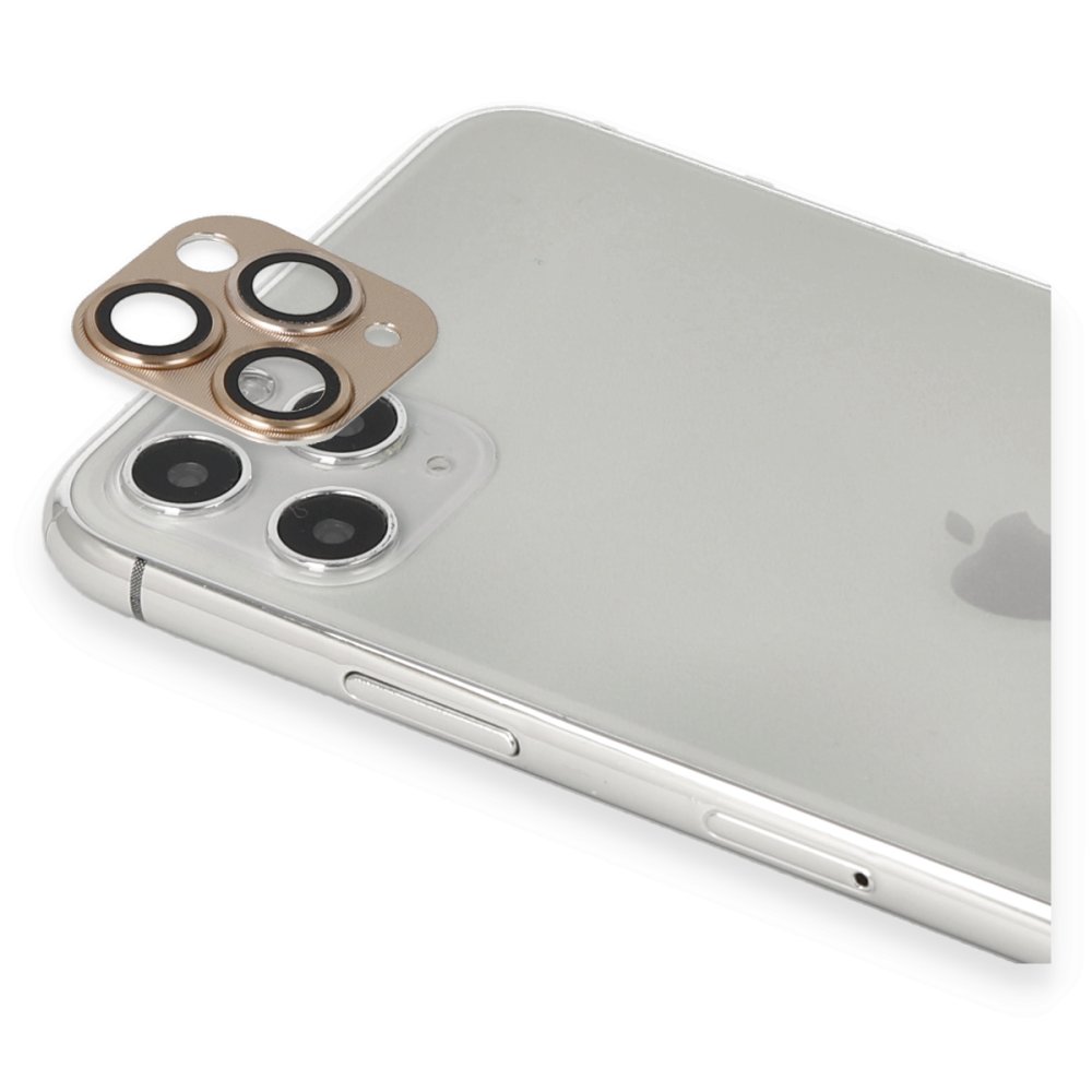 Newface iPhone 11 Pro Pers Alüminyum Kamera Lens - Gold