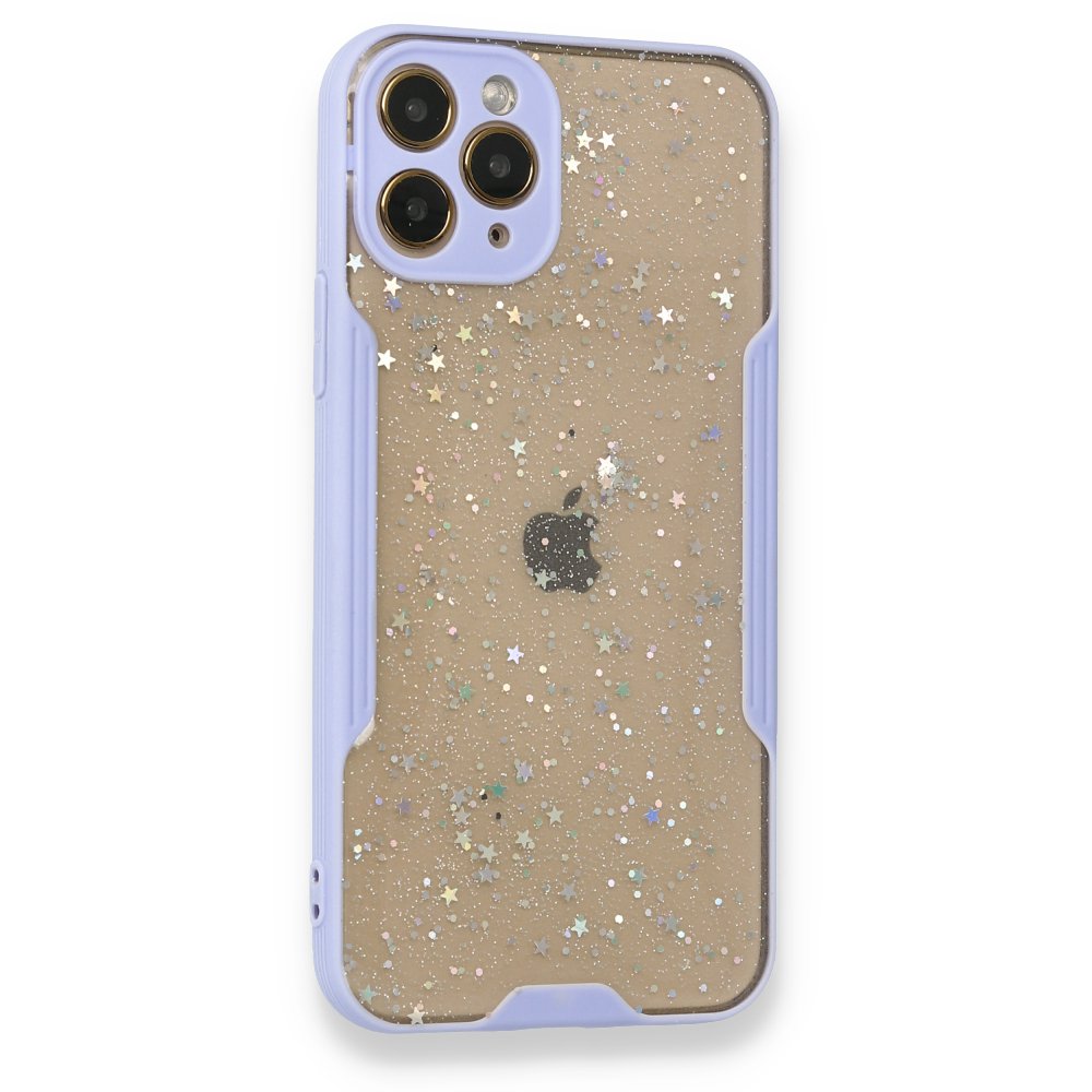 Newface iPhone 11 Pro Kılıf Platin Simli Silikon - Lila