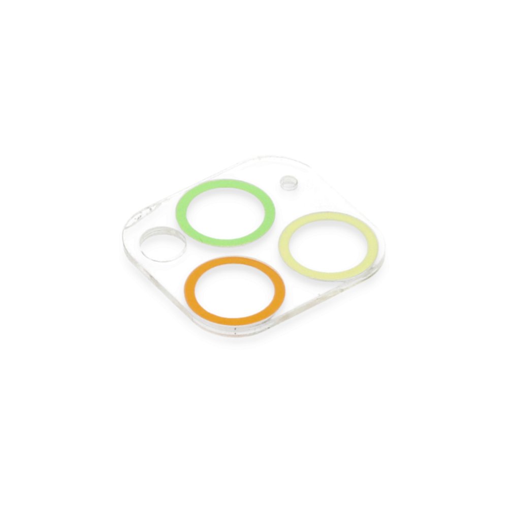 Newface iPhone 11 Pro Renkli Kamera Lens Koruma Cam - Pembe-Mavi