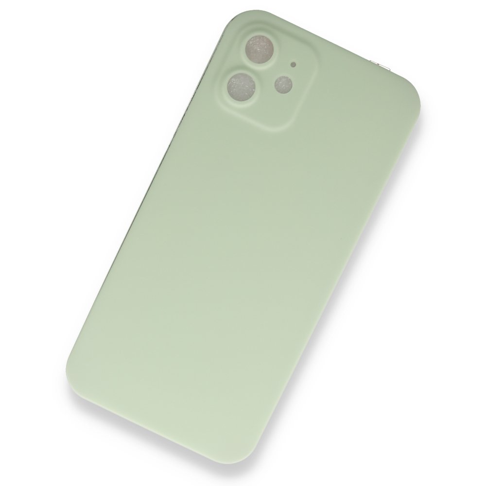 Newface iPhone 12 Kılıf 360 Full Body Silikon Kapak - Açık Yeşil