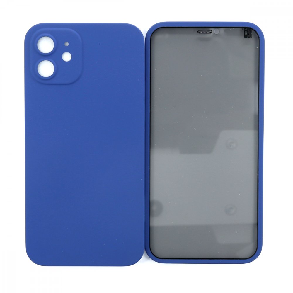 Newface iPhone 12 Kılıf 360 Hayalet Full Body Silikon Kapak - Mavi
