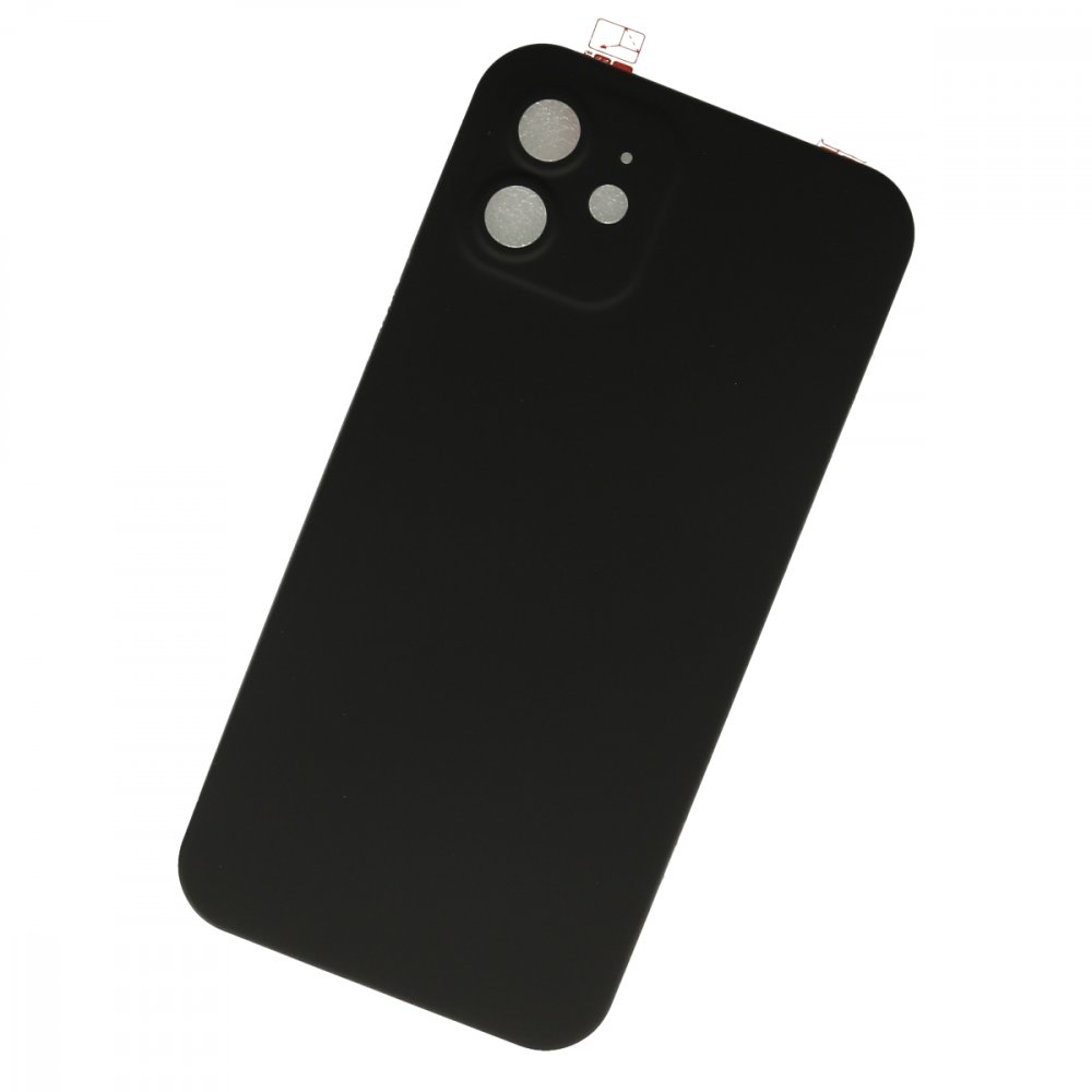Newface iPhone 12 Kılıf 360 Mat Full Body Silikon Kapak - Siyah