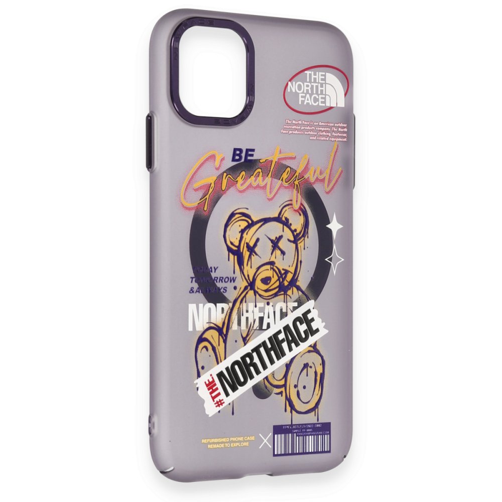 Newface iPhone 12 Kılıf Apollo Magneticsafe Desenli Kapak - Apollo Mor - 2