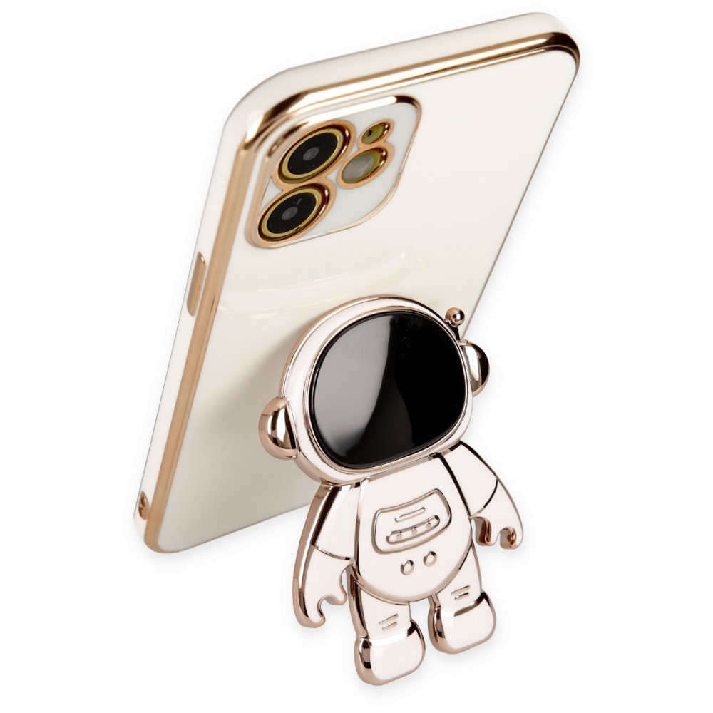 Newface iPhone 12 Kılıf Aston Stand Silikon - Beyaz