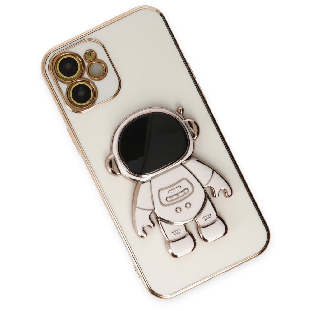 Newface iPhone 12 Kılıf Aston Stand Silikon - Beyaz