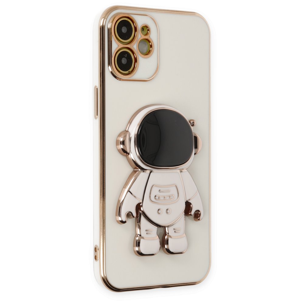 Newface iPhone 12 Kılıf Aston Stand Silikon - Beyaz