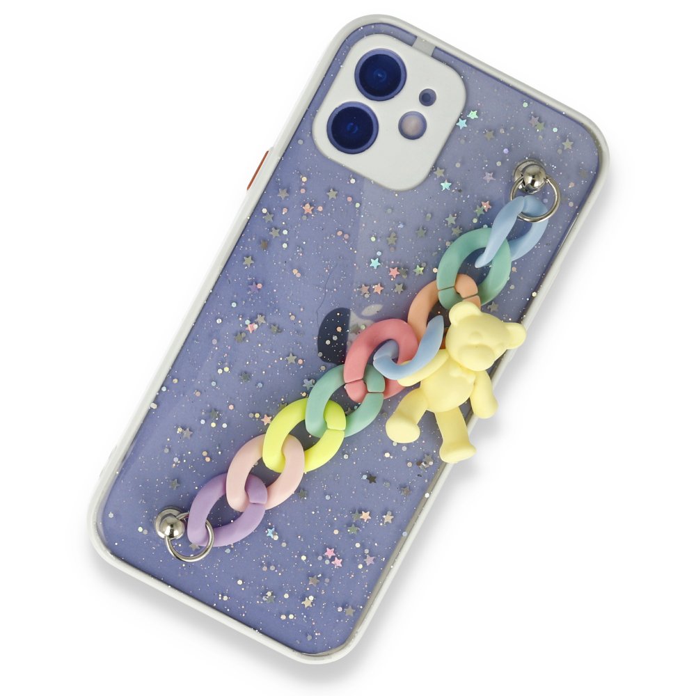 Newface iPhone 12 Kılıf Ayıcıklı Silikon - Beyaz