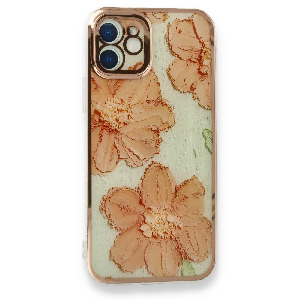 Newface iPhone 12 Kılıf Çiçekli Silikon - Rose