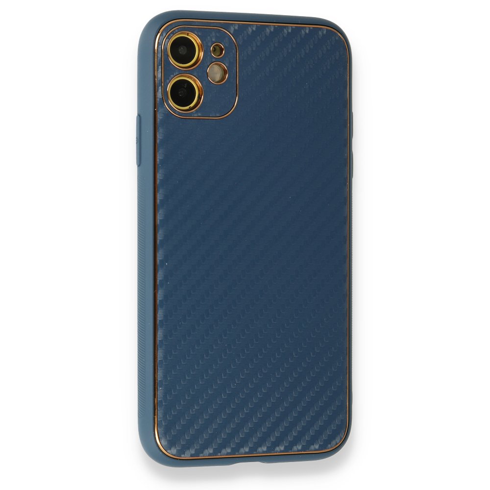 Newface iPhone 12 Kılıf Coco Karbon Silikon - Mavi