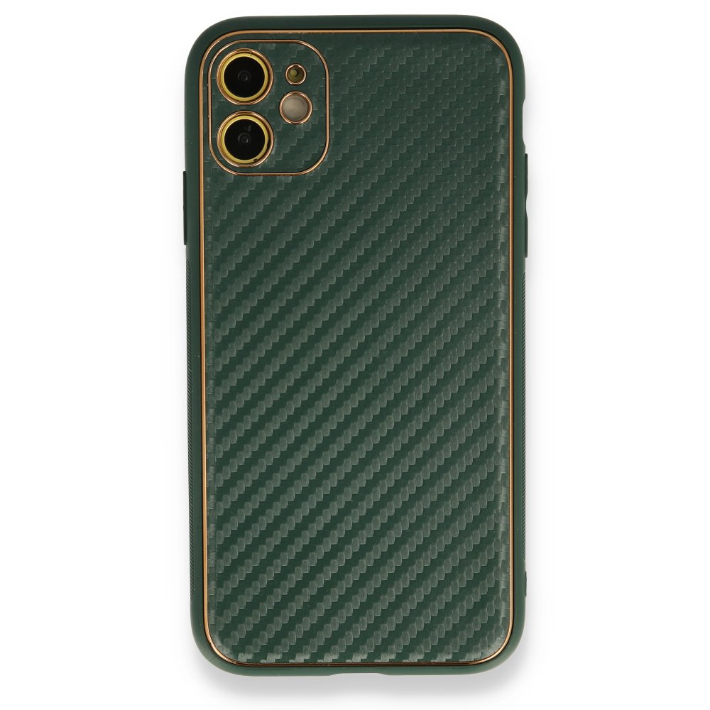 Newface iPhone 12 Kılıf Coco Karbon Silikon - Yeşil