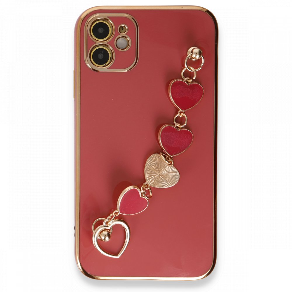 Newface iPhone 12 Kılıf Esila Silikon - Kırmızı