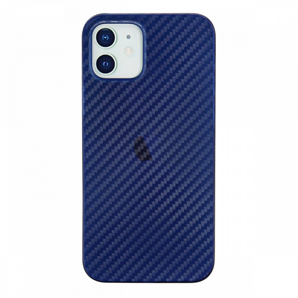 Newface iPhone 12 Kılıf Karbon PP Silikon - Mavi