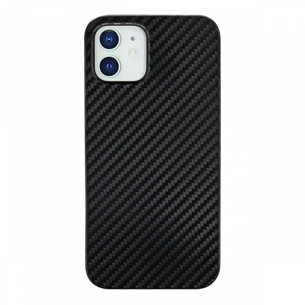Newface iPhone 12 Kılıf Karbon PP Silikon - Siyah