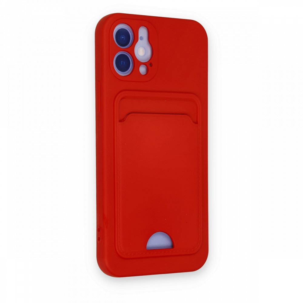 Newface iPhone 12 Kılıf Kelvin Kartvizitli Silikon - Kırmızı