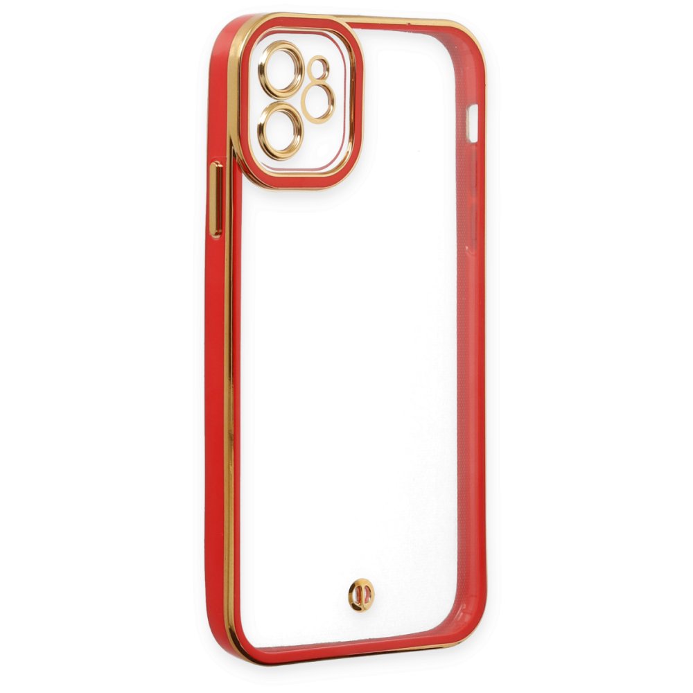 Newface iPhone 12 Kılıf Liva Lens Silikon - Kırmızı