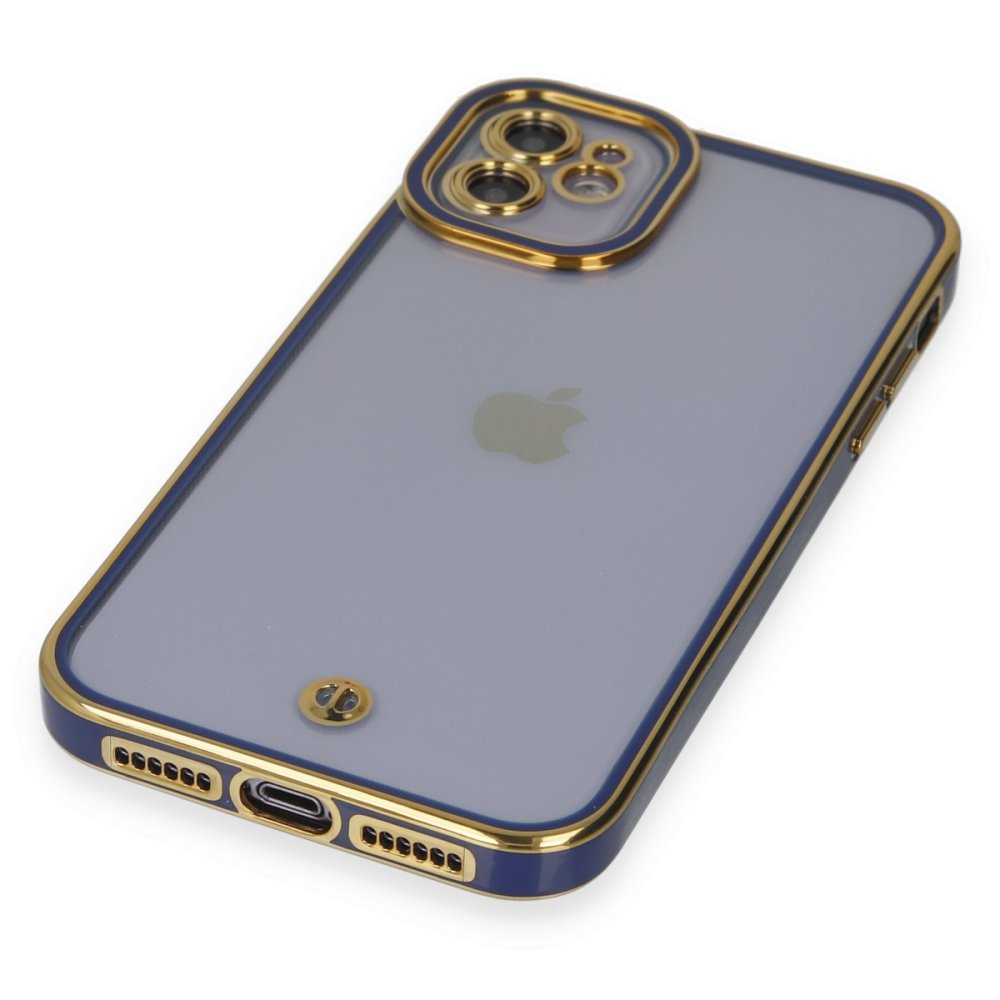 Newface iPhone 12 Kılıf Liva Lens Silikon - Mavi