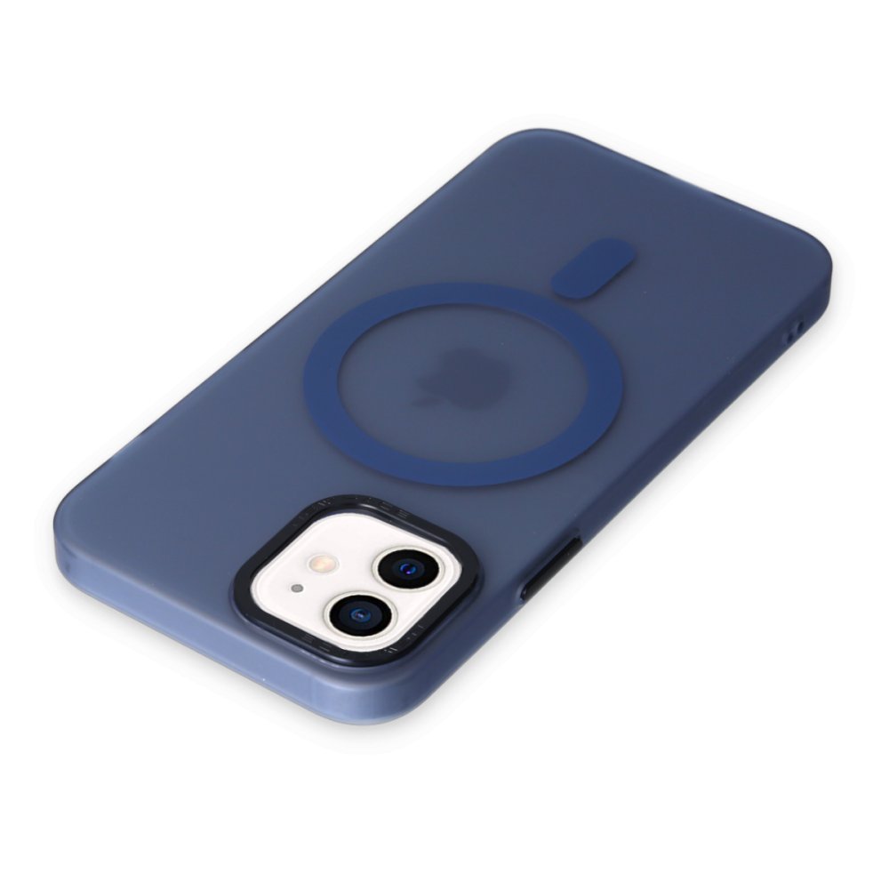 Newface iPhone 12 Kılıf Lodos Magneticsafe Mat Kapak - Mavi