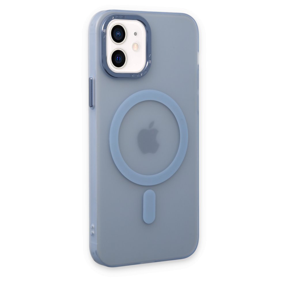 Newface iPhone 12 Kılıf Lodos Magneticsafe Mat Kapak - Sierra Blue