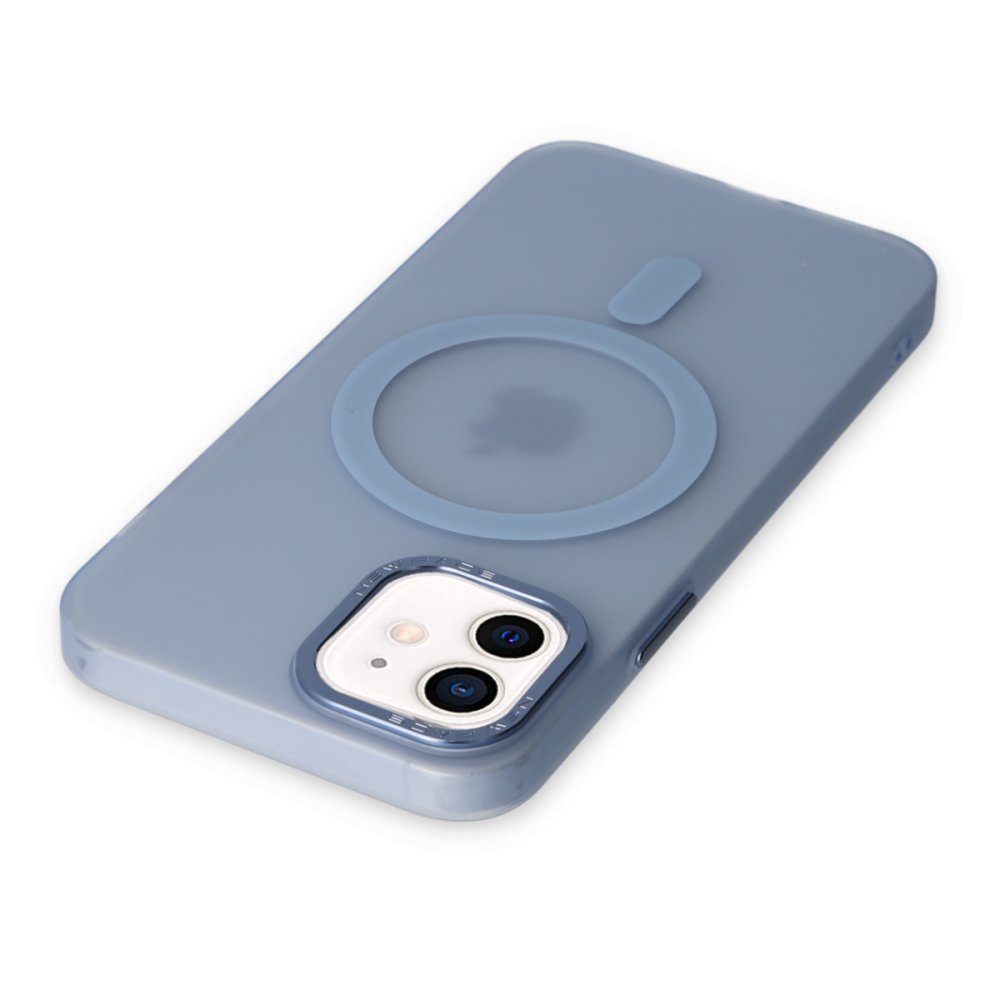 Newface iPhone 12 Kılıf Lodos Magneticsafe Mat Kapak - Sierra Blue