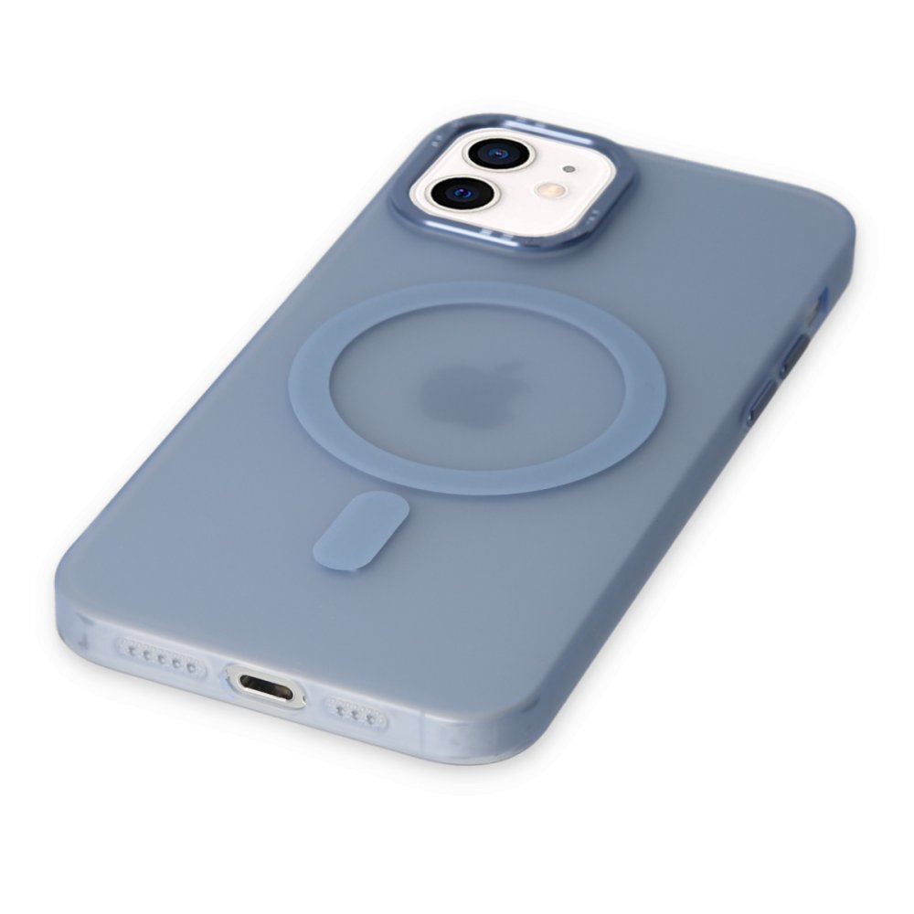 Newface iPhone 12 Kılıf Lodos Magneticsafe Mat Kapak - Sierra Blue