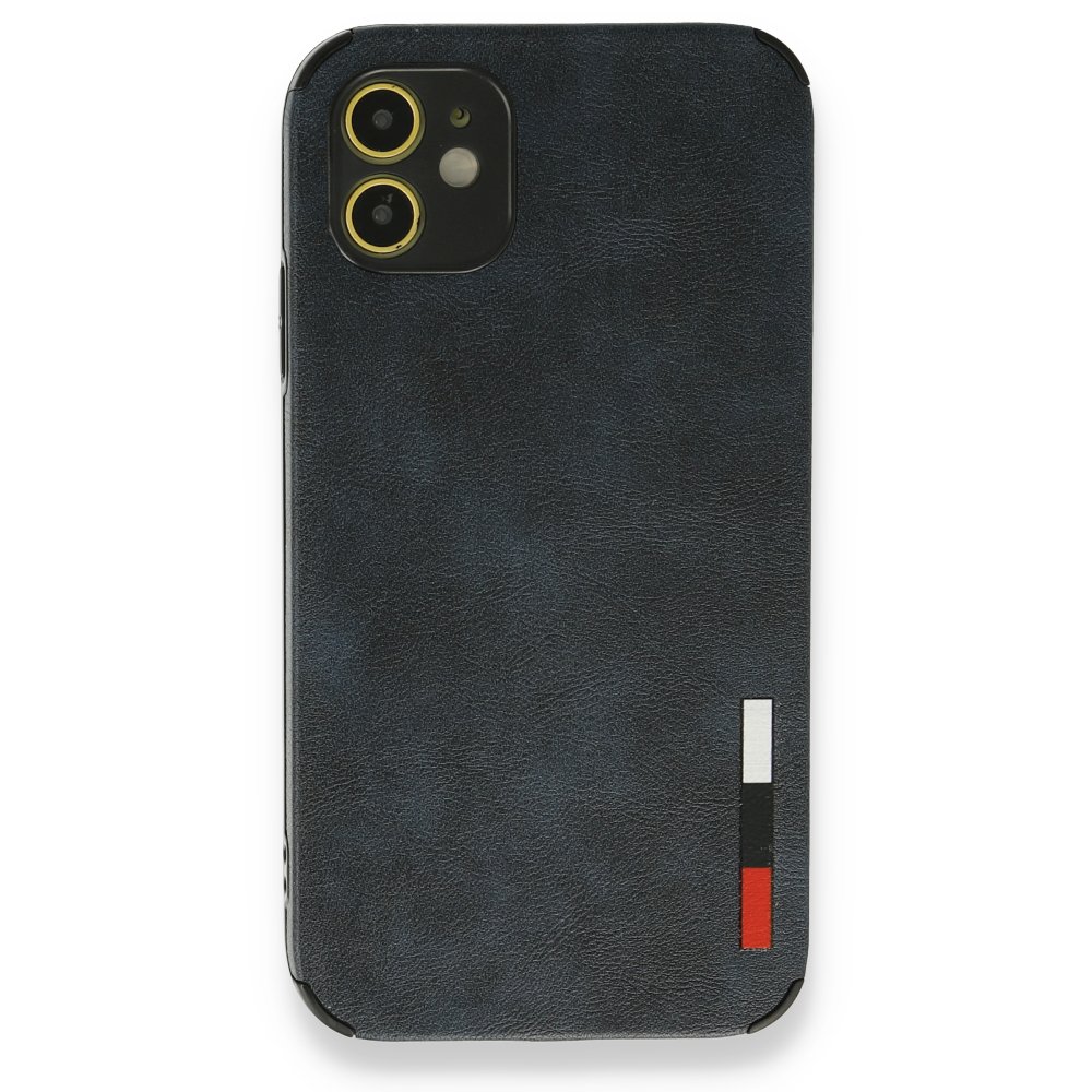 Newface iPhone 12 Kılıf Loop Deri Silikon - Lacivert