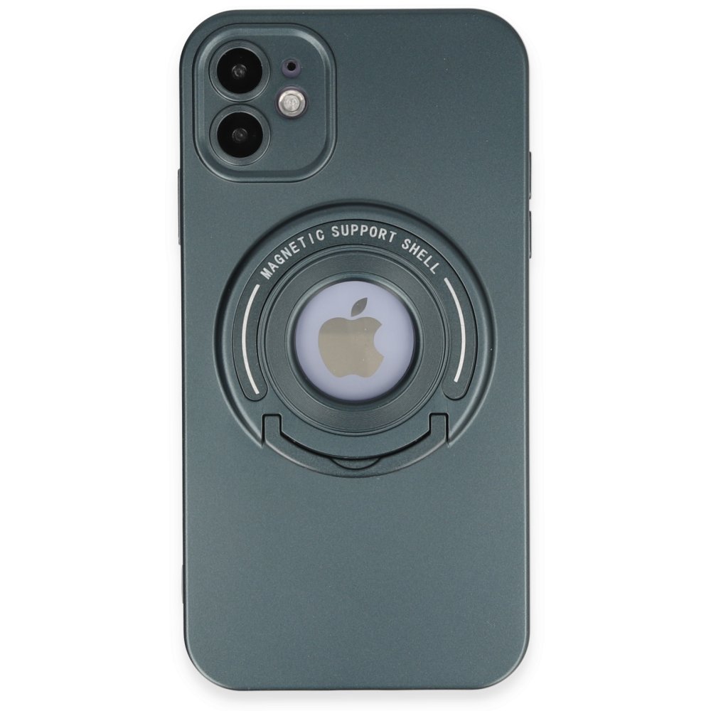 Newface iPhone 12 Kılıf Lukka Magneticsafe Kapak - Koyu Yeşil