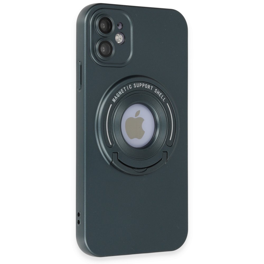 Newface iPhone 12 Kılıf Lukka Magneticsafe Kapak - Koyu Yeşil