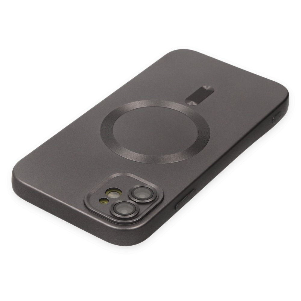 Newface iPhone 12 Kılıf Moshi Lens Magneticsafe Silikon - Füme