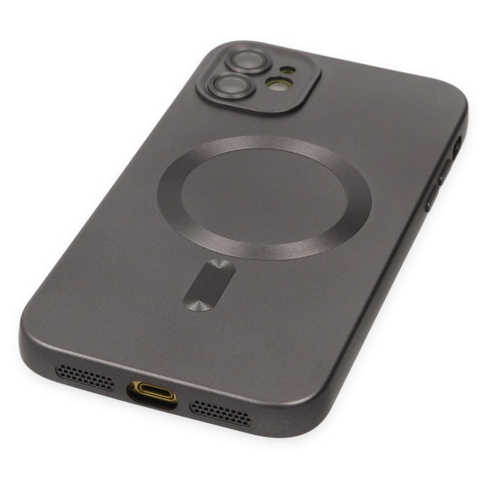 Newface iPhone 12 Kılıf Moshi Lens Magneticsafe Silikon - Füme