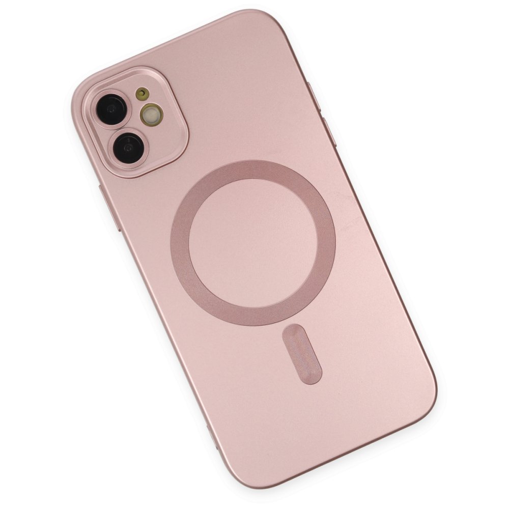 Newface iPhone 12 Kılıf Moshi Lens Magneticsafe Silikon - Rose Gold
