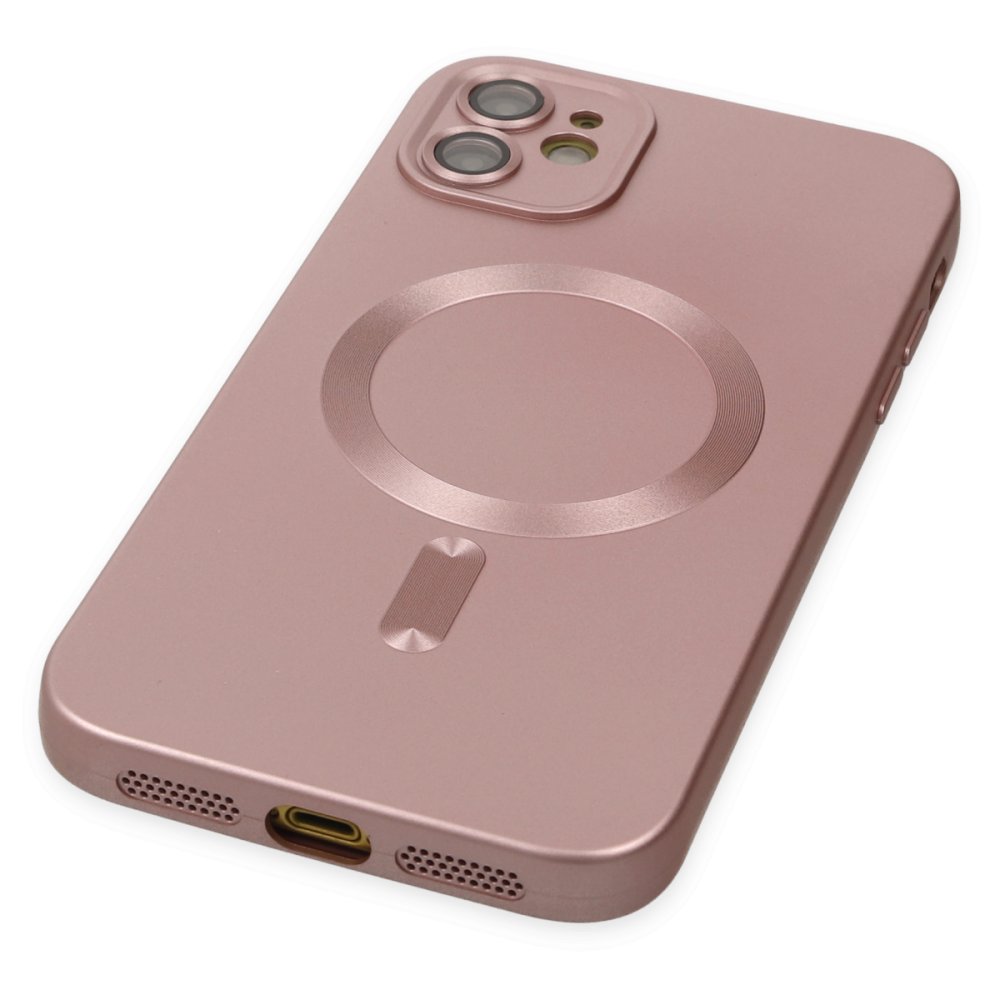 Newface iPhone 12 Kılıf Moshi Lens Magneticsafe Silikon - Rose Gold