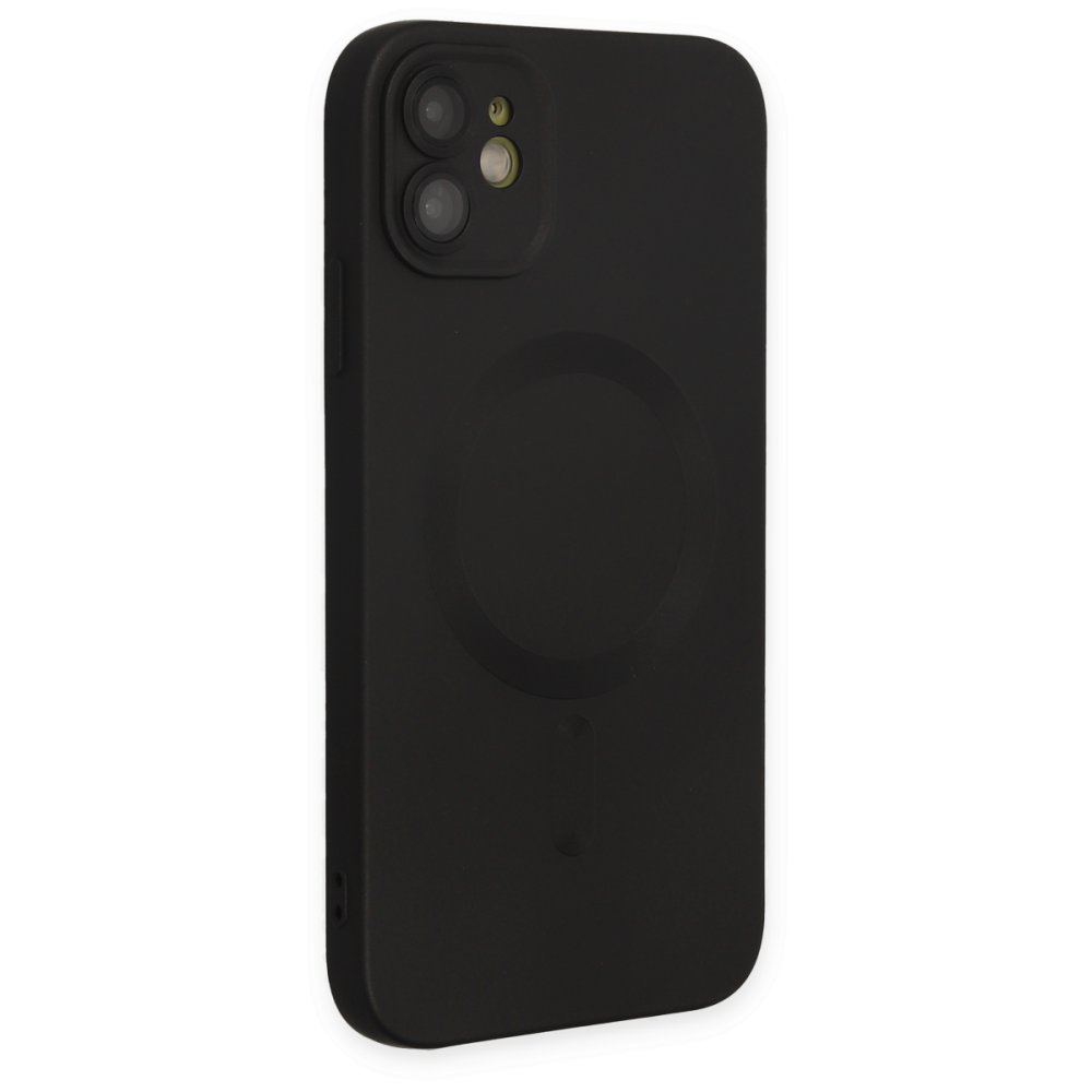 Newface iPhone 12 Kılıf Moshi Lens Magneticsafe Silikon - Siyah