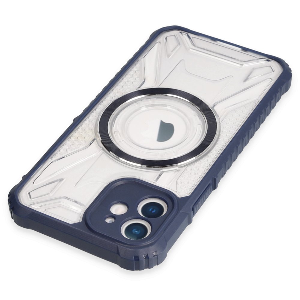 Newface iPhone 12 Kılıf Prag Magneticsafe Kapak - Lacivert