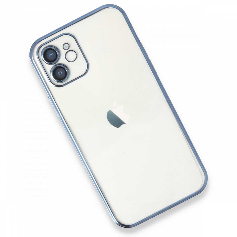 Newface iPhone 12 Kılıf Razer Lensli Silikon - Açık Mavi