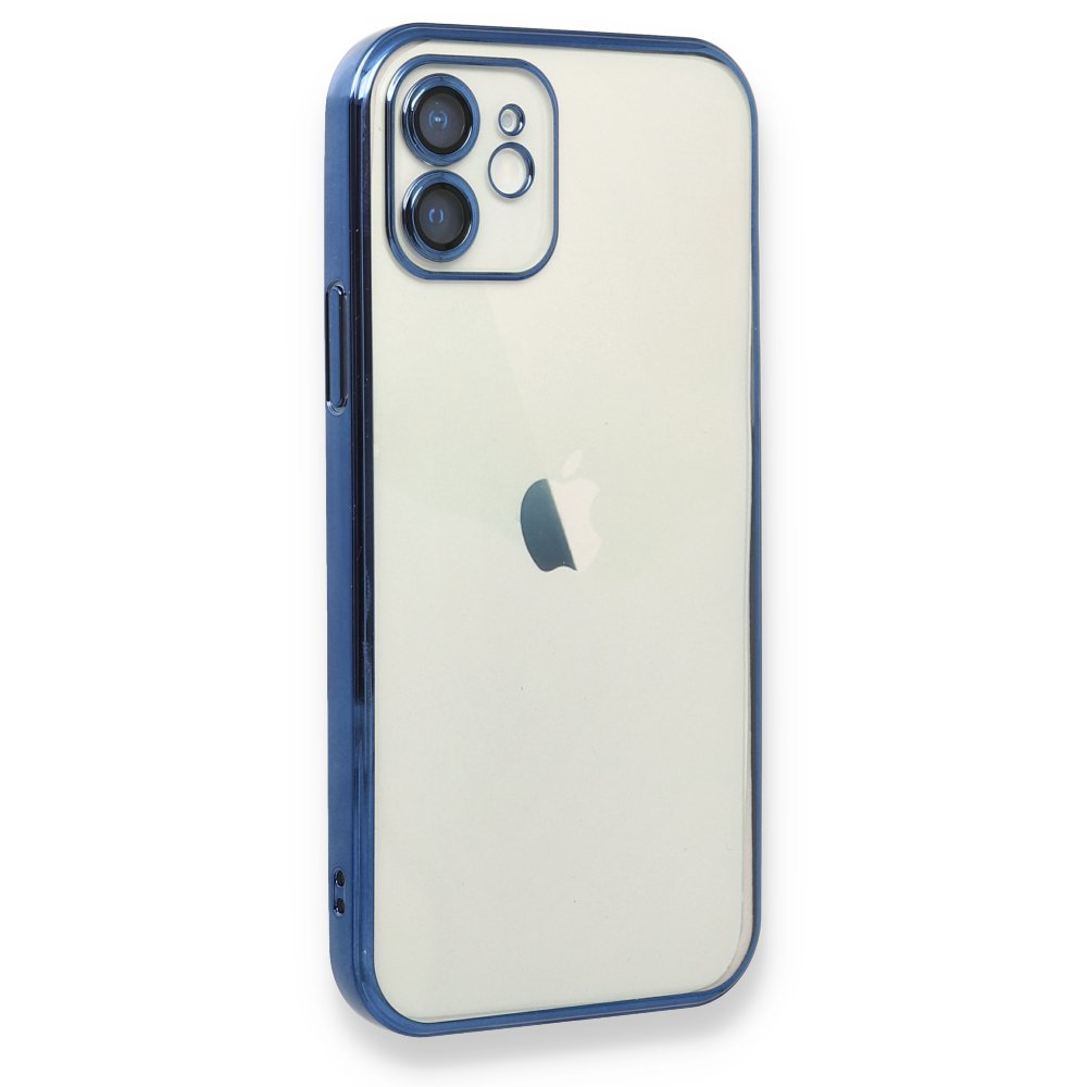 Newface iPhone 12 Kılıf Razer Lensli Silikon - Mavi
