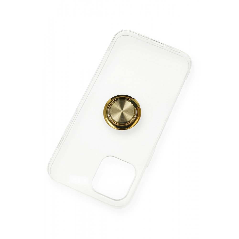 Newface iPhone 12 Mini Kılıf Gros Yüzüklü Silikon - Gold