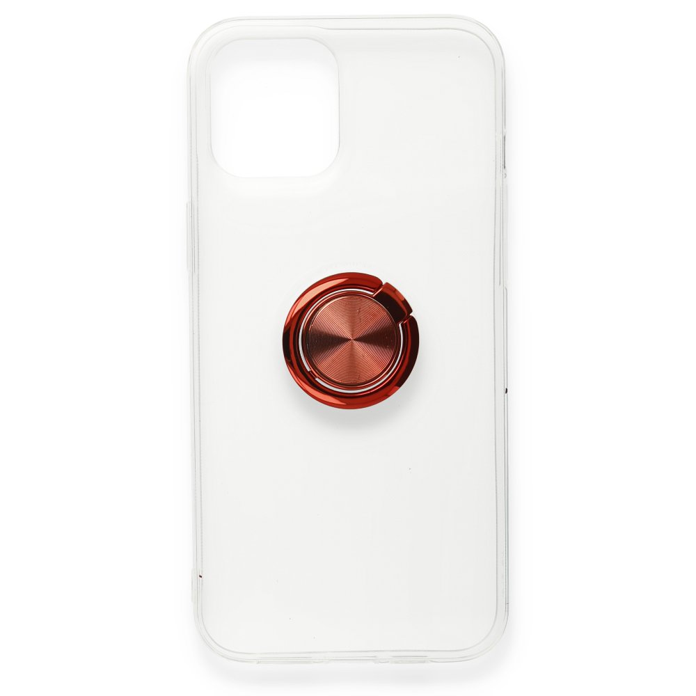 Newface iPhone 12 Mini Kılıf Gros Yüzüklü Silikon - Kırmızı