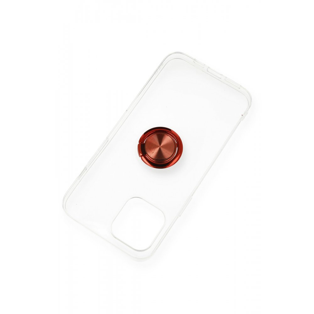 Newface iPhone 12 Mini Kılıf Gros Yüzüklü Silikon - Kırmızı