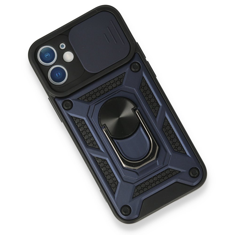 Newface iPhone 11 Kılıf Pars Lens Yüzüklü Silikon - Lacivert