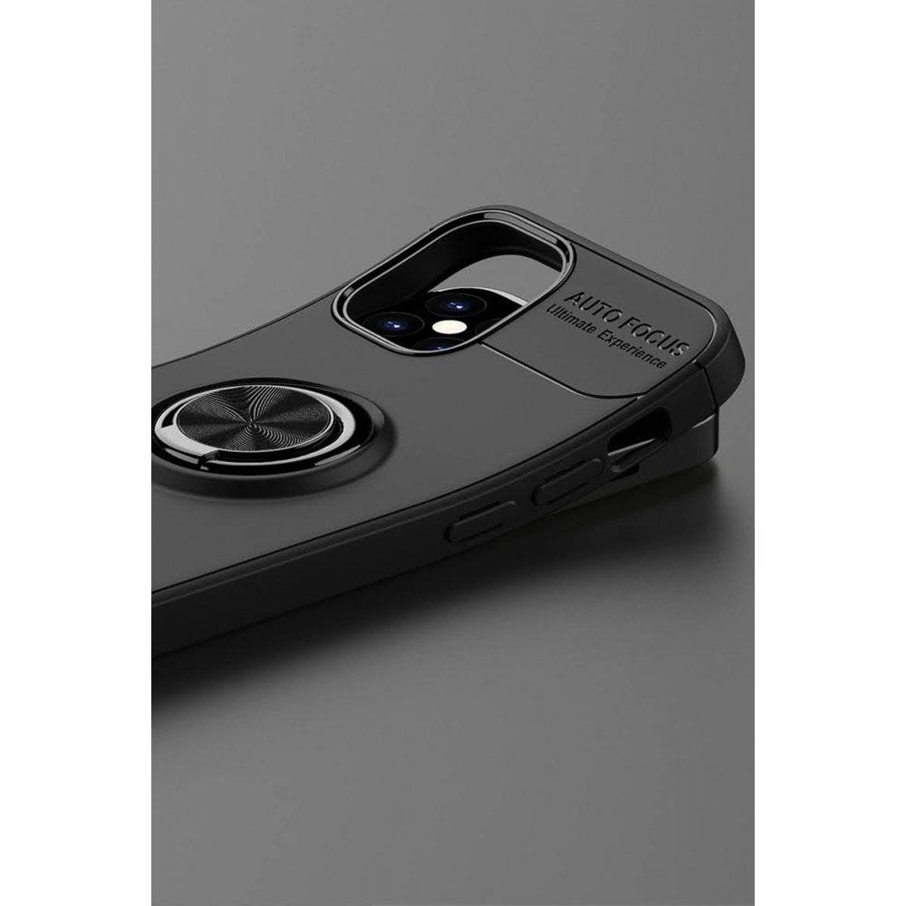 Newface iPhone 12 Mini Kılıf Range Yüzüklü Silikon - Siyah-Gold