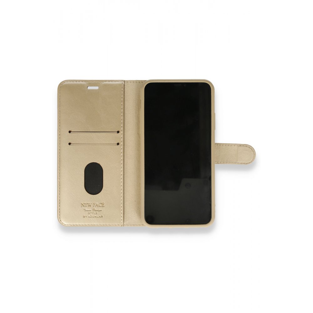 Newface iPhone 12 Mini Kılıf Trend S Plus Kapaklı Kılıf - Gold