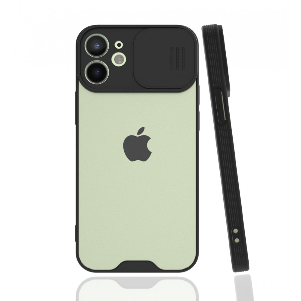 Newface iPhone 12 Mini Kılıf Platin Kamera Koruma Silikon - Siyah