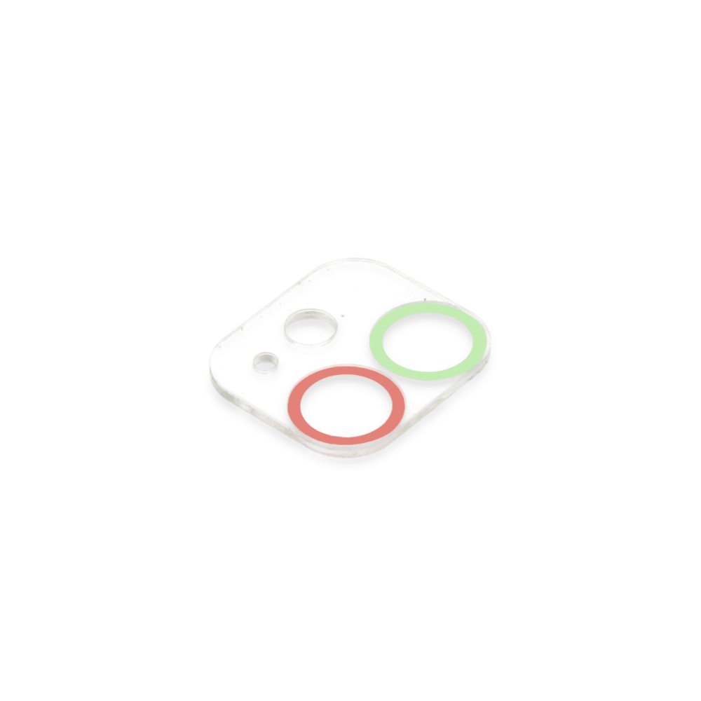 Newface iPhone 12 Mini Renkli Kamera Lens Koruma Cam - Yeşil-Pembe