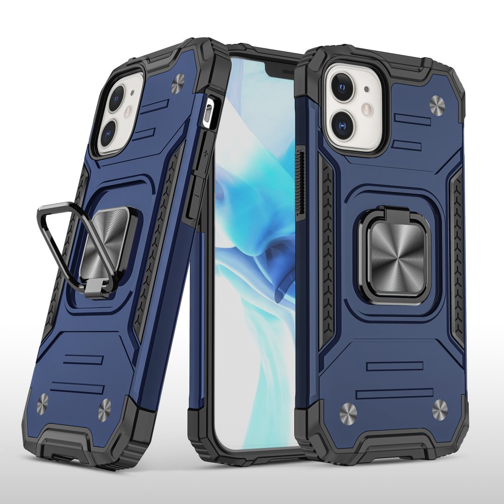 Newface iPhone 12 Mini Kılıf Zegna Yüzüklü Silikon Kapak - Mavi